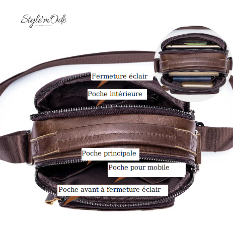 Sac à bandoulière en cuir véritable